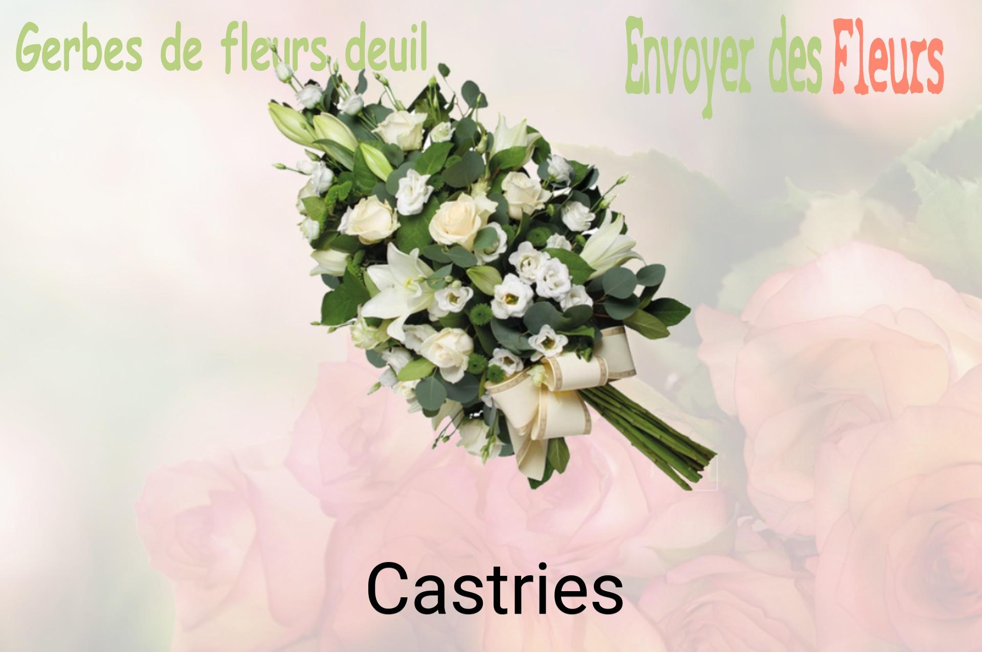 Gerbe de fleurs de deuil livrée à Castries